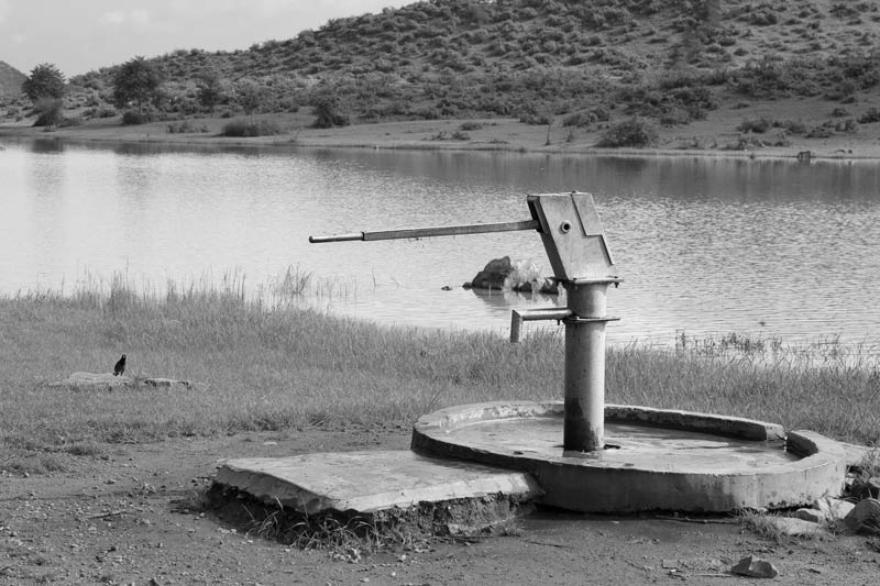 Integrated Solution for Rural Drinking Water Challenges - handpump recharged by the rejuvenated Arwari river in Alwar district, Rajasthan
